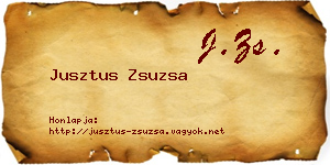 Jusztus Zsuzsa névjegykártya